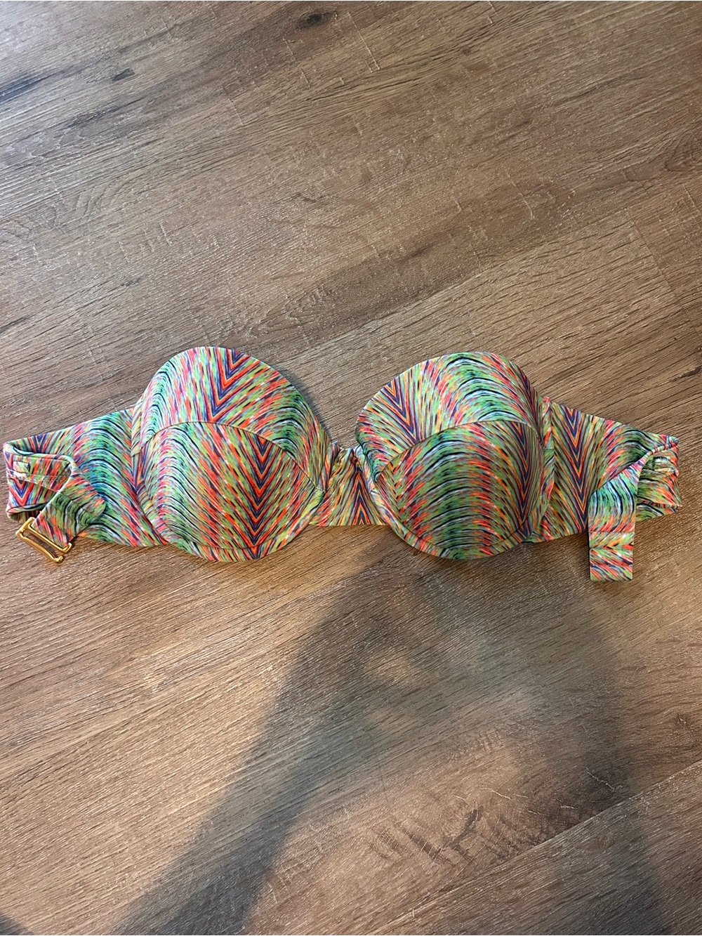 L*Space Bikini Top Womens Size M Multicolor Geometric Chevron Underwire